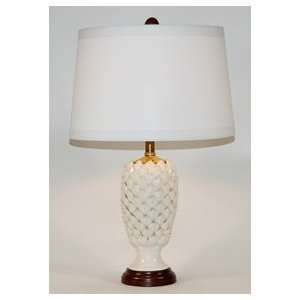  Creamy White Artichoke Leaves Porcelain Bedside Table Lamp 