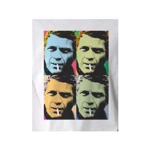  4x Steve McQueen   Pop Art Graphic T shirt (Mens Medium 