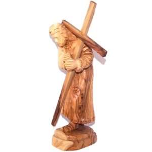  Jesus carrying the Cross   Olive wood (14.5x5.5x4 cm or 5 