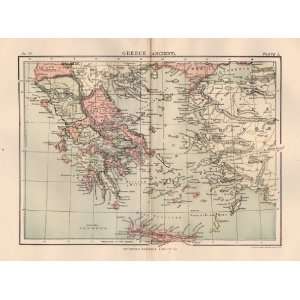  1884 Antique Map of Ancient Greece from Encyclopedia 