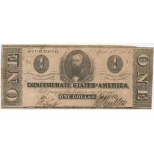 Confederate States of America 1863 1 Dollar, CR 478