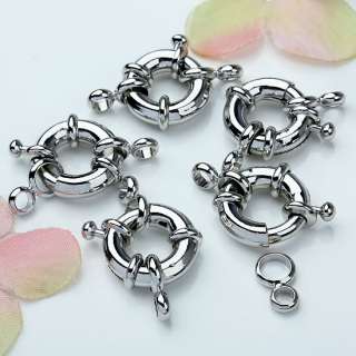 Useful Silver Plated Spring Ring Clasp Finding 5 pcs  