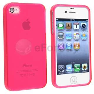 PINK TPU CASE+GREEN HARD COVER FOR VERIZON iPhone 4 4S 4GS S  