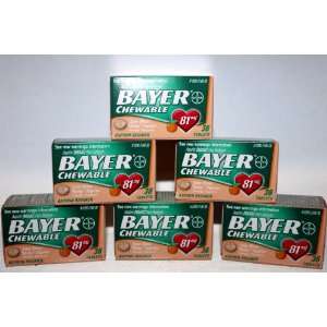  Bayer Chewable Low Dose Baby Aspirin 81mg   36 Tablets (6 
