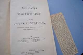 c1880 From Log Cabin White House Thayer 1st Edition Book  
