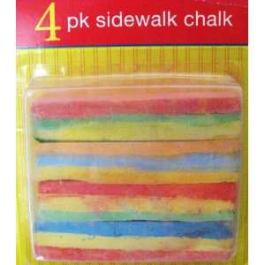  4 Pack of Multi Colored, Washable Sidewalk Chalk 