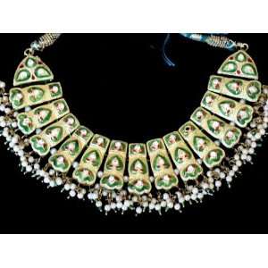  Lakh Fashion Costume Green Indian Designer Necklace 