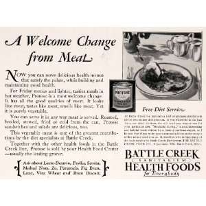  1929 Ad Battle Creek Sanitarium Health Foods Diet Protose 