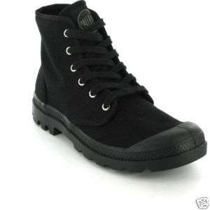 Palladium Classic Pampa Hi Black Ladies Canvas Shoes Size UK 4 7 
