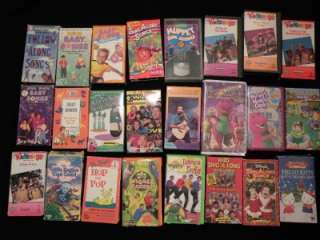 Lot 24 VHS Childrens Videos Sing A Long Barney Wiggles  