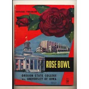  1957 Oregon State vs Iowa Official Rose Bowl Program   New 