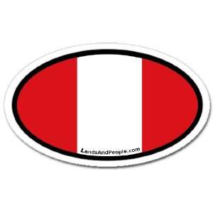  Peru Flag Car Bumper Sticker Decal Oval: Automotive