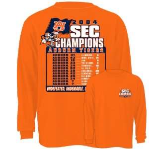  Auburn Tigers 2004 SEC Champions Schedule Orange Long 