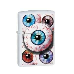  Zippo White Matte Eyeballs Lighter 