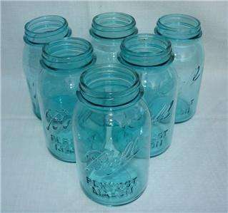 vintage blue ball mason jars