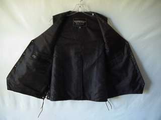 48 Unik Laced Sides Black Leather Vest  