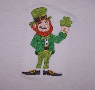 St. Patricks Day Leprechaun & Lucky Shamrock Clover Bodysuit Romper 