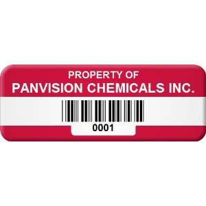  Custom Asset Label With Barcode, 0.75 x 2 PermaGuard 