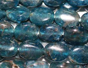 15 Genuine London Blue Apatite Oval Beads 8x6mm  