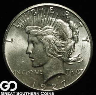 1927 Peace Silver Dollar NEAR GEM BU++/GEM BU ** LUSTROUS BEAUTY 