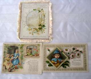 Antique New Years/Christmas Card Fringed Double Sided & 2 New Years 