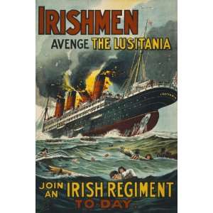 STEAM BOAT IRISHMEN AVENGE THE LUSITANIA REGIMENT WAR IRISH IRELAND 