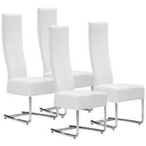  Set of 4 Zuo Pen White Dining Chairs: Home & Kitchen