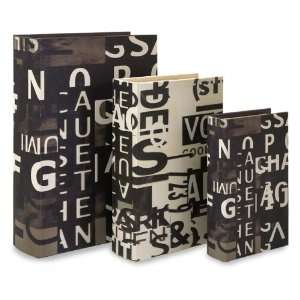 Set of 3 Bold Masculine Typeface Letters Decorative Book Style Boxes 