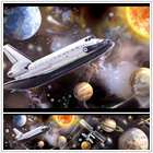 OUTER SPACE BORDER Wallpaper Room Decor Planets Shuttle