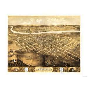  Lawrence, Kansas   Panoramic Map Premium Poster Print 