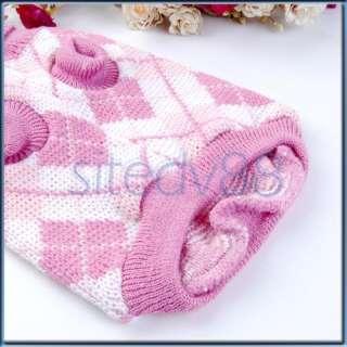 Pink Warm Knit Turtleneck Sweater Clothes   Pet Dog L  