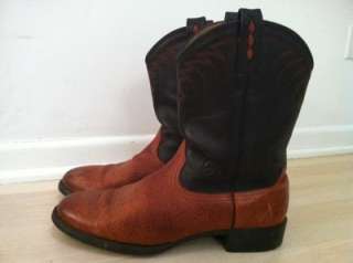 Mens ARIAT Calf High Unique Black & Tan Leather cowboy western boots 