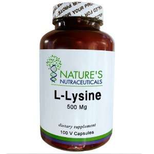 Natures Nutraceuticals L lysine 500 Mg Vegetarian Capsules, 100 
