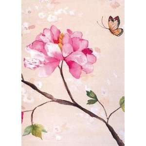  Sympathy Greeting Card   Peony Rose with Butterfly Health 