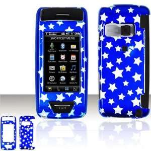 LG VOYAGER VX 10000 Dark Blue/Silver STARS DESIGN Hard Plastic Snap On 