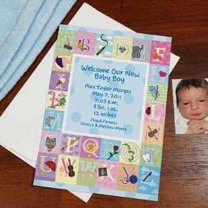  Personalized Baby Boy Birth Announcement Cards: Health 
