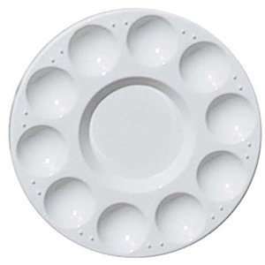  11 well White Plastic Palette , Round Paint Tray Palette 