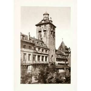  1899 Photogravure Strasburg Germany Old City Gate Building 