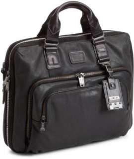    Tumi Luggage Alpha Bravo Yuma Slim Leather Briefcase Clothing