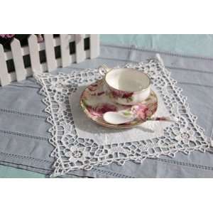  Vintage style Hand JIMO Embroidery square Doliy Tray Cloth 