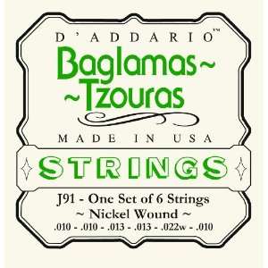   Addario J87 Nickel Wound Baglamas Tzouras Strings Musical Instruments