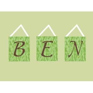  GREEN CAMO CANVAS WALL LETTERS: Baby