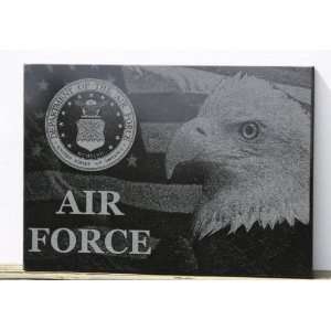  Black Marble Engraved 5x7 Military Plaque Army Navy Air 