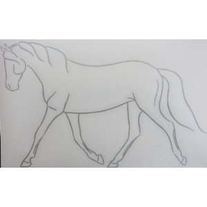  Med Silver Trotting Horse Car Window Decal: Automotive