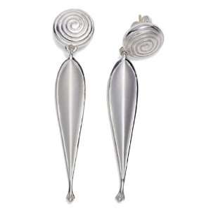    Sterling Silver Spiral Top Earrings by Caroline Ballou Jewelry