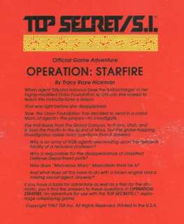 Top Secret SI OPERATION STARFIRE SEALED! TS1 7624 rpg  