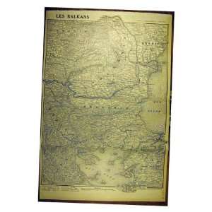  1915 Map Balkans Bulgaria Roumania French Print