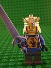 Lego Minifig Kingdom Knights King Mathias Gold Crown Blue Sword