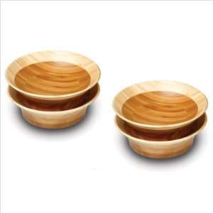 Enrico Bamboo Flute Side Salad Bowl, Set of 4  Kitchen 