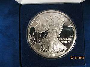   Eagle 1 TROY POUND .999 fine silver W/VELOUR BOX 12 troy oz!  